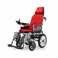 FANGDA Lightweight Foldable Power Wheelchair, Elderly Disabled Aid Car Elderly Intelligent Compact Automatic Portable Lightweight Scooter (Orange)