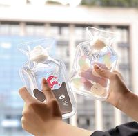 DeroTeno Hot Water Bag, 2 Pcs Small Transparent Hot Water Bottle Hand Warmer Bag