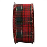 Ribbon-King Christmas Wired Edge Ribbons, Christmas Wreath, Autumn,Decorative, Gift Wrapping Ribbon, 1-1/2 Inch X 10 Yards (Classic Red & Grn Plaids)