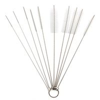 Milue 10Pc Household Bottle Tube Brushes Cleaning Brush Set Home Kitchen Clean Tool (White)