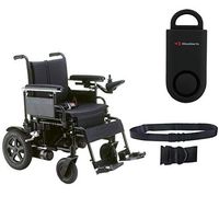 Drive Cirrus Plus EC Folding Power Wheelchair, 18" Seat & Free 130 dB Black Personal Safety Alarm/Siren! + Black Belt!