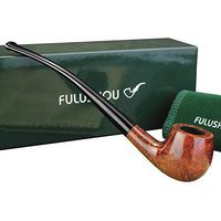 FULUSHOU Mediterranean Briar Wood Tobacco Pipe, Simple Atmosphere Tobacco Pipe - Reading Pipe