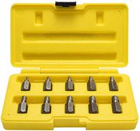 Topec 10-Piece Screw Extractor Set, Hex Head Multi-Spline for Removing Broken Studs, Bolts, Socket Screws, and Fittings