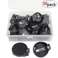 WMYCONGCONG 30 PCS Coin Cell Button Battery Holder Case for CR2032 CR2025 Black
