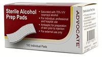 Advocate Alcohol Sterile Swabs 100 Count Box