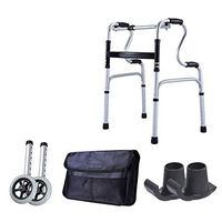 Wheelchair Medical Equipment Elderly Thick Aluminum Alloy Disabled Walking Aid Lightweight Portable Walker, Height Adjustable, One-Button Folding Walker Assist Devices (Color : Walker3)