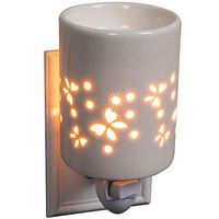 Scent Works Butterfly Flutter Ceramic Plug-In Wax Melter & Essential Oil Diffuser, Easy-Clean, 3” Round x 5.5” H