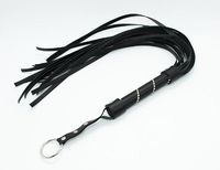 Heavy Thud Sexy Black Leather Whip Flogger Fetish Fun