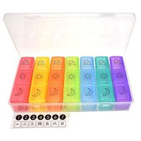 7 Day Pill Organizer Portable Travel Pill Box Case (3 Times A Day) with Large Separate Compartments to Hold Vitamins, Supplements and Medication