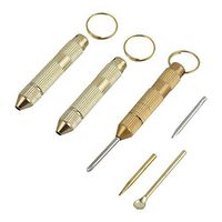 uxcell 3 Pcs Gold Tone Metal Ear Wax Remover Earpicks Cleaner w Keyring