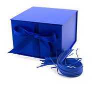 Hallmark 7" Gift Box with Lid and Paper Fill (Navy Blue) for Birthdays, Baby Showers, Graduations, Father's Day, Holidays and More