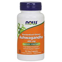 NOW Supplements, Ashwagandha (Withania somnifera)450 mg  (Standardized Extract), 90 Veg Capsules