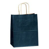 Flexicore Packaging Navy Blue Kraft Paper Bags Size: 8 Inch X 4.75 Inch x 10.25 Inch | Count: 50 Bags | Color: Navy Blue
