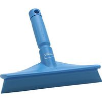 Vikan 71253 Rubber Polypropylene Frame Bench Single Blade Squeegee, 10", Blue