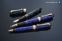 Aurora Optima - Auroloide Blue Fine Point Fountain Pen - AU-996B-F