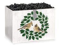 Farmhouse Birds Design Gift Basket Box with Black Crinkle Paper Shred Choose Box Size (Small Box)