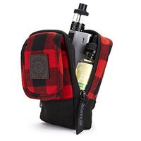 Vape Carrying Case for Travels - Secure, Organized, Premium Vape Bag - Fits Medium Mechanical Box Mods, e-Juice, Battery, Tank Holder & Accessories - Wick and Wire (Stash Red Plaid)