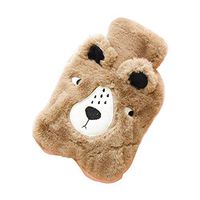 Kanngest Premium Classic Rubber Hot Water Bottle with Cute Brown Bear Soft Fleece Cover Great for Pain Relief, Hot and Cold Therapy