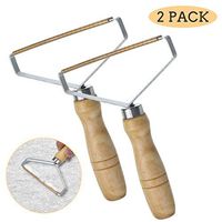 CAMTOA Portable Lint Remover, Clothes Fuzz Shaver - Reusable Double Sided Lint Remover Travel Brush for Removing Lint Pet Hair Dust in Clothes and Furniture (2 Pack) (Light Wooden Color)