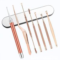 JM-D Ear Wax Remover - LED Ear Cleaner - Electronic Earpick + 8 Pcs Stainless Steel Earwax Removal Curette Tool Health Ear Care Set for Kids Adults Elderly and Pets