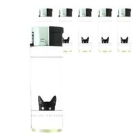 Black Cat Curiosity Very Cute Butane Refillable Electronic Lighter Set of 5 Pieces D-024