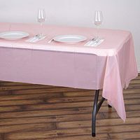 Efavormart 5 Pcs Spotless Elegance 54" x 108" Disposable Plastic Table Cover - Blush