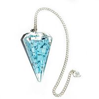 Crocon Turquoise Gemstone Orgone Dowsing Pendulum for Energy Generator Reiki Chakra Stone Balancing Spiritual Meditation Devotional Peace Home Decor