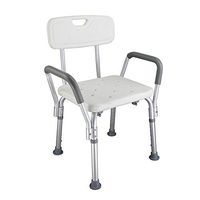 Benlet 6 Height Adjustable Heavy-duty Tub and Shower Seat, Aluminum Alloy Old People Bath Chair with Backrest, Supports up to 300 lbs