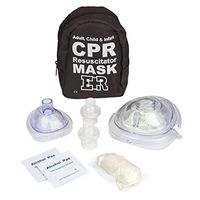 Ever Ready First Aid Adult and Infant CPR Mask Combo Kit with 2 Valves with Pair of Nitrile Gloves & 2 Alcohol Prep Pads - Tactical Black
