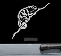 Tribal chameleon Vinyl Decal Sticker (SILVER)