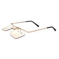 Flip Up Computer Glasses - Gold - Yellow Tinted Lenses Reduce Glare and Black Blue Light - Anti-UV Reflective - With Hard Protective Case - By Optix 55