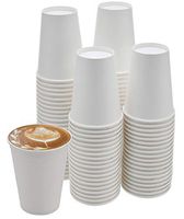 [150 Pack - 12 oz.] Coffee Cups - Disposable White Paper Hot Cups for Hot Drinks