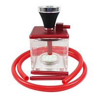 Mini Acrylic Hookah with LED Light Small 1 Hose Shisha Hookah System Set with Everything Sheesha Molasses Narghile Nargile (Color : Red)