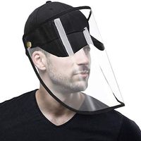 luvzjbo Fạce Shịelds for Mẹn Protectịve Fạce Mạsk Hạt Ạdjustable for Brịm & Ạdjustable Chịn Hẹlmet Hạt Mẹsh Black