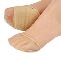 Gel Pad Ball of Foot Cushions Anti-slip Silicone Invisible Forefoot Cushion Insoles Foot Pads Metatarsal Pads for Pain Relief (Beige)