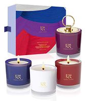 ESNA HOME Premium Scented Candle Gift Set -100% Natural Soy Wax - Essential Oil Infused Fragrance -18K Gold Coated Metal Lid -Luxurious Gold Stamped Gift box- Perfect Gift for All Occasion