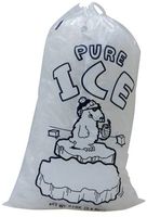 8 lb "PURE ICE" Icebags with Drawstring | 11" x 18" Ice Bags with Drawstring, Case of 500