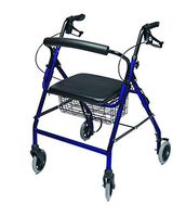 Lumex Walkabout Wide Four Wheel Rollator, 18.5 Inches, Royal Blue