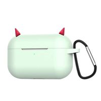 Graysky Lovely Horn Silicone Protective Cover Compatible with AirPods Pro 3rd Gen Charging Case 2019, Front LED Visible, Support Wireless Charging, Shock & Scratch Resistant Case Cover with Carabiner