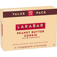 Larabar Gluten Free Bar, Peanut Butter Cookie, 1.7 oz Bars (10 Count), Whole Food Gluten Free Bars, Dairy Free Snacks