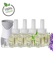 (4 Pack) 100% Natural Lavender Scent Fill® Brand Plug in Refills and (1) Air Wick® PlugIn Warmer