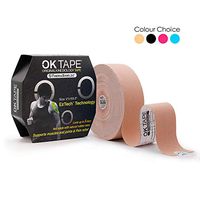 OK TAPE PRO Kinesiology Tape Bulk ROLL- Excellent Support for Body Pain Relief and Prevent Sport Injury, Clinic Therapy Latex Free Jumbo Roll - Uncut Printed 2 inch x 103 feet Beige