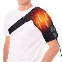 DOACT Shoulder Heating Pad and Electric Massager 2-in-1, Shoulder Brace Support for Women Men Dislocated AC Joint, Hot Therapy Wrap Frozen Shoulder Pain Relief, Stiff, Bursitis, Tendonitis L