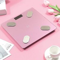 Wisess Multifunctional Bluetooth Body Fat Scales iOS & Android Weighing Digital Scales Composition Analyzer with Technology for BMI Muscle Mass Calorie AMR and BMR,Pink(Battery)