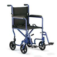 Invacare IVC™ Aluminum Transport Chair w/ 12" Rear Wheels: Color - Red