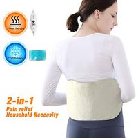 Tech Love Waist Heating Pad for Lower Back Pain, Gel Ice Pack for Hot or Cold Therapy for Shoulder, Leg, Stomach Cramp Relief with Elastic Bands, Reusable, Portable Heat Wrap, Off-White