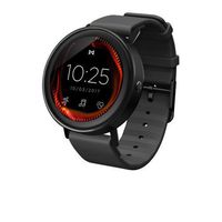 Misfit Unisex Smartwatch Gen 1 Vapor Black-Tone Stainless Steel with Black Silicone Band MIS7000