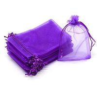 Dealglad 50pcs Drawstring Organza Jewelry Candy Pouch Christmas Wedding Party Favor Gift Bags (6x8", Purple)