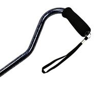 AlexOrthopedic Mobility Support Offset Adjustable Aluminum Cane Foam Grip Handle Midnight