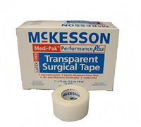 Medi-Pak Performance Plus Non-Sterile Transparent Plastic Surgical Tape 1 Inch X 10 Yards - Box of 12